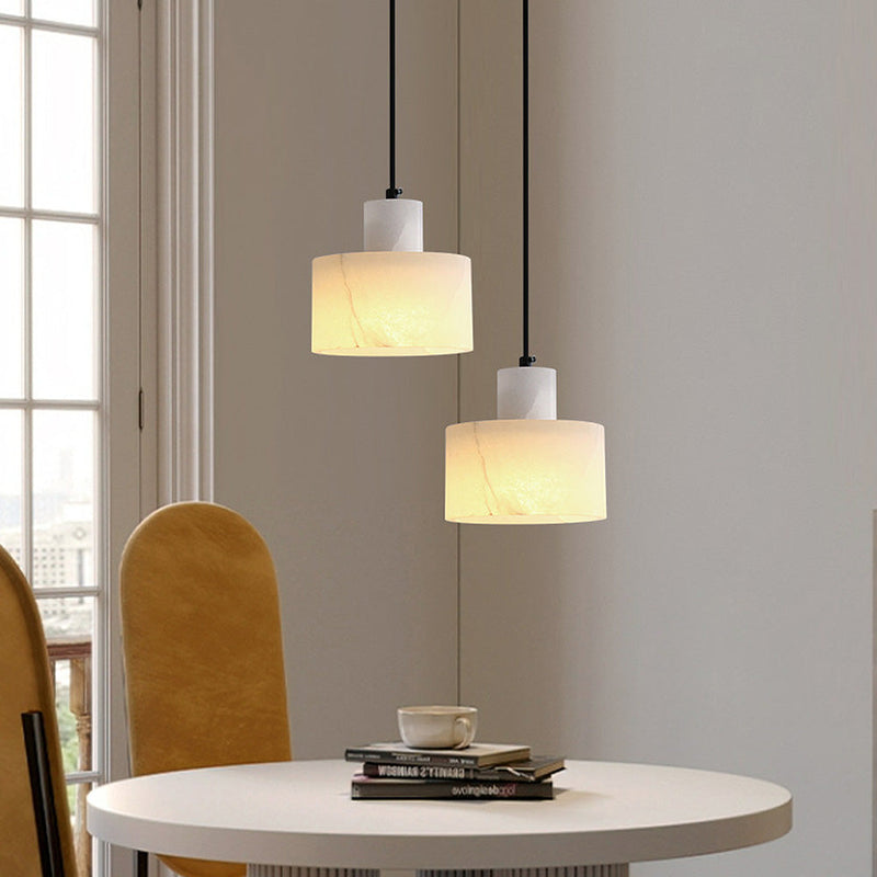 Scandinavian Simple Pendant Light Made Of White Marble