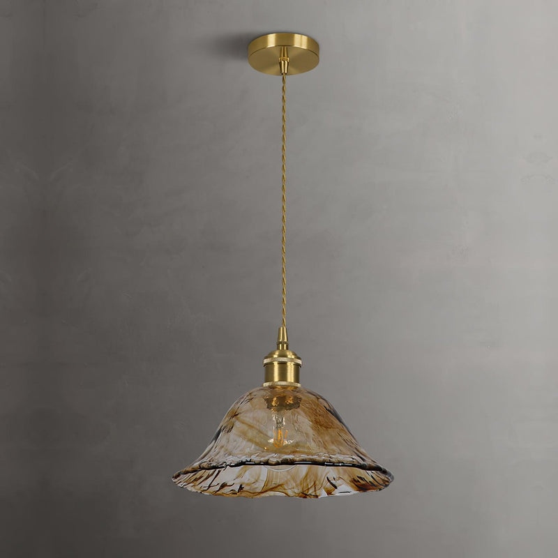 Vintage Brown Glass Pendant Light