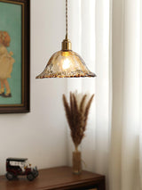 Vintage Brown Glass Pendant Light