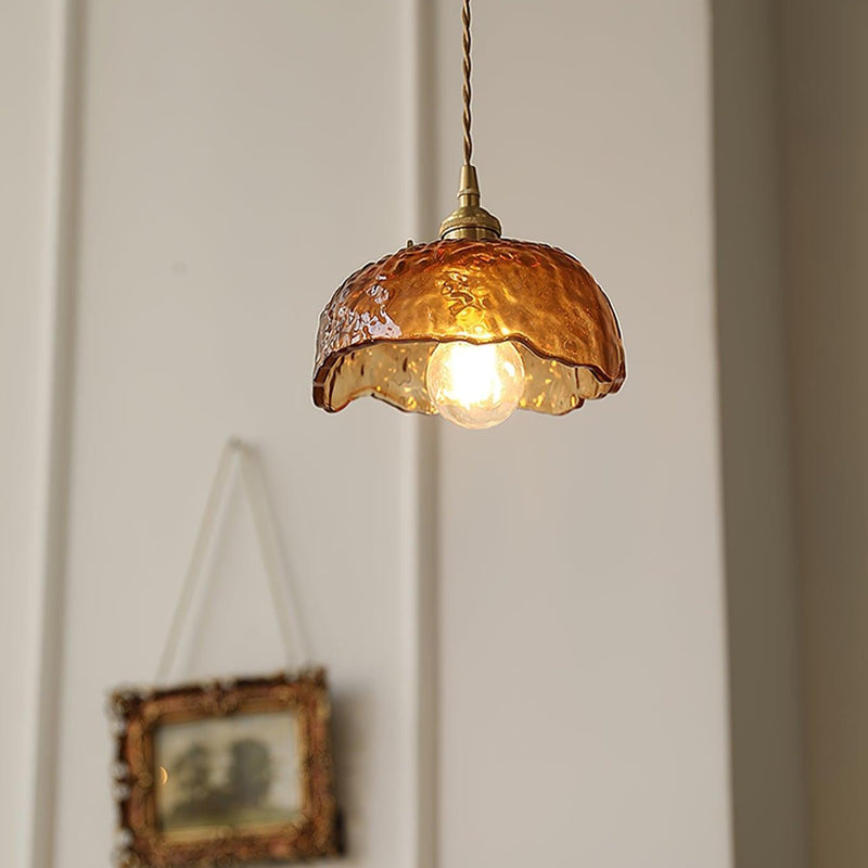 Vintage Brown Glass Pendant Light