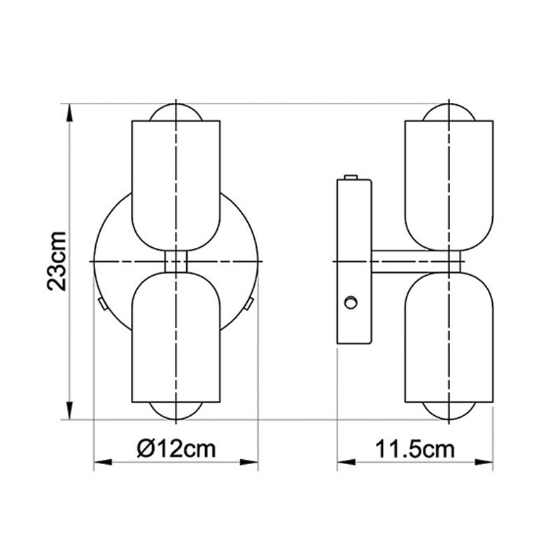 Vintage double head creative home deco wall light