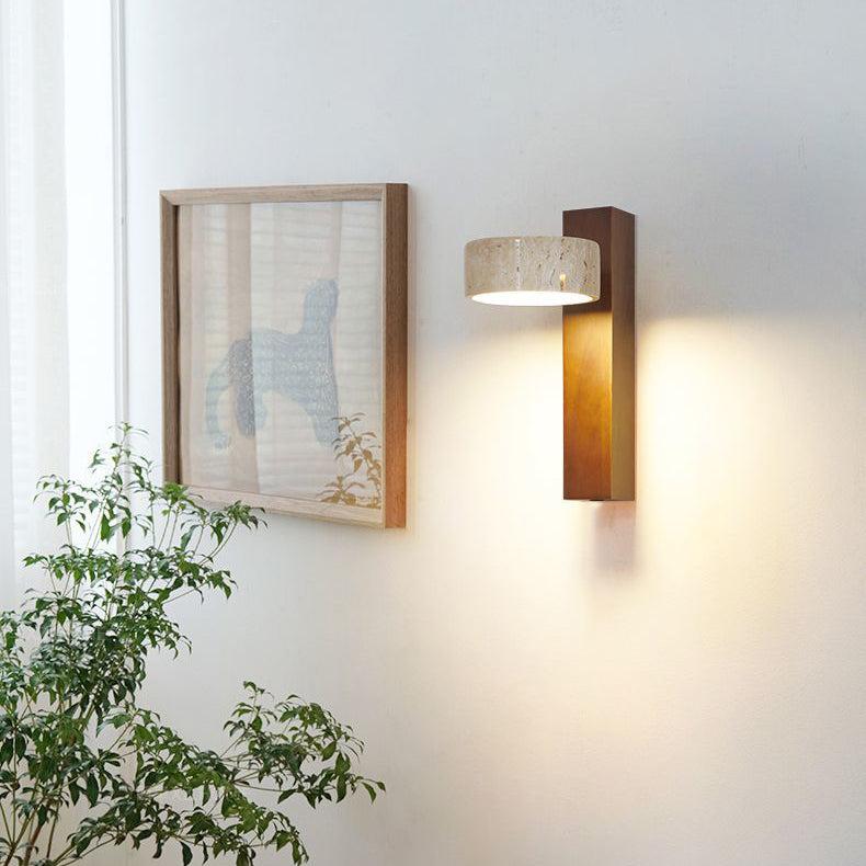 Wabi Sabi Off-White Travertine Wall Lamp