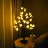 White Birch Fiber Optic Flower Tree Light