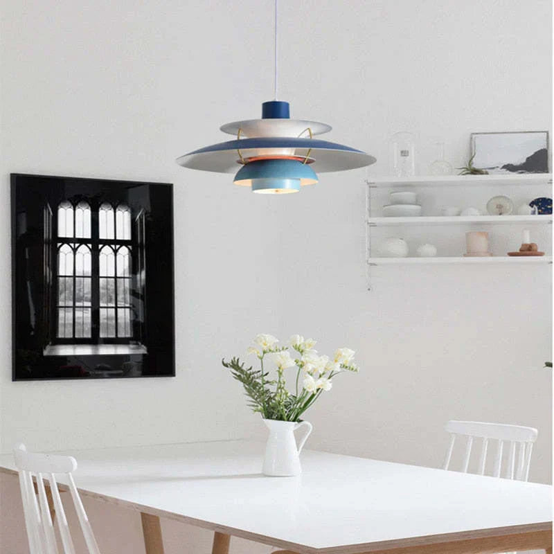 Morandi Modern LED hanging lamp with shade