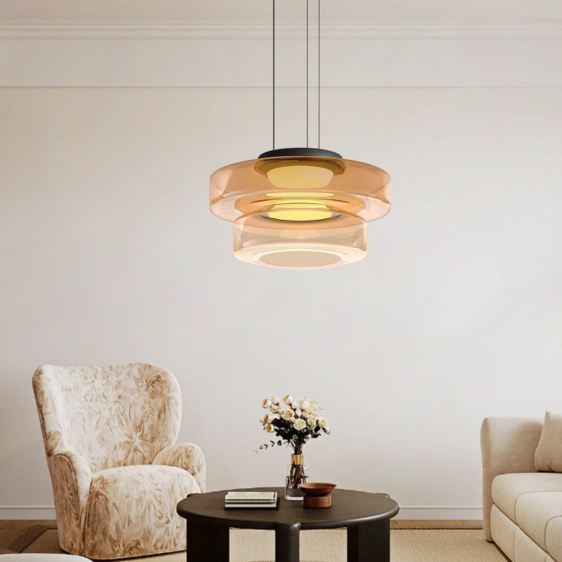 Glass pendant lights in Bauhaus style