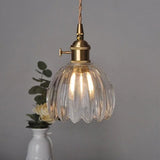 Japanese Retro Glass Flower Pendant Light