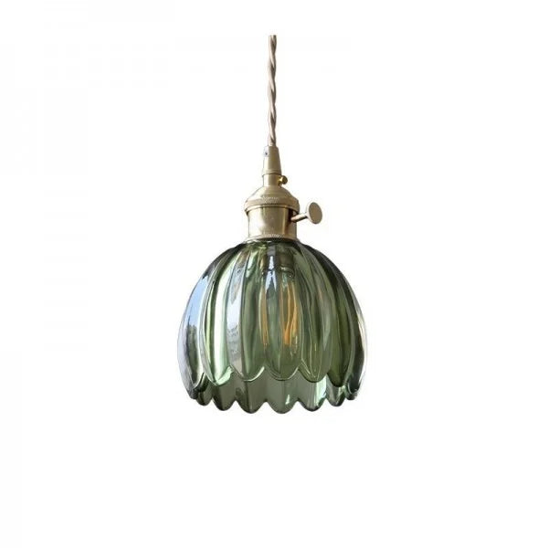 Japanese Retro Glass Flower Pendant Light