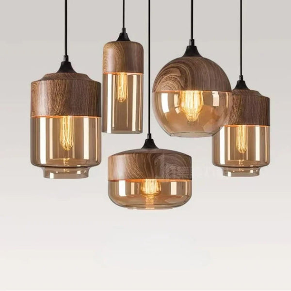 Jevaglo™ | Luxurious Pendant Light made of Glass and Wood
