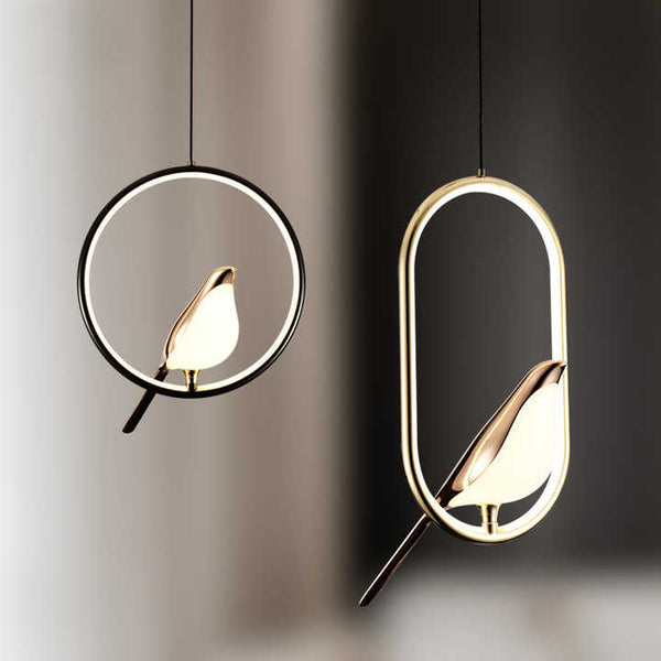 MrBird™ - Luxury pendant light with golden bird
